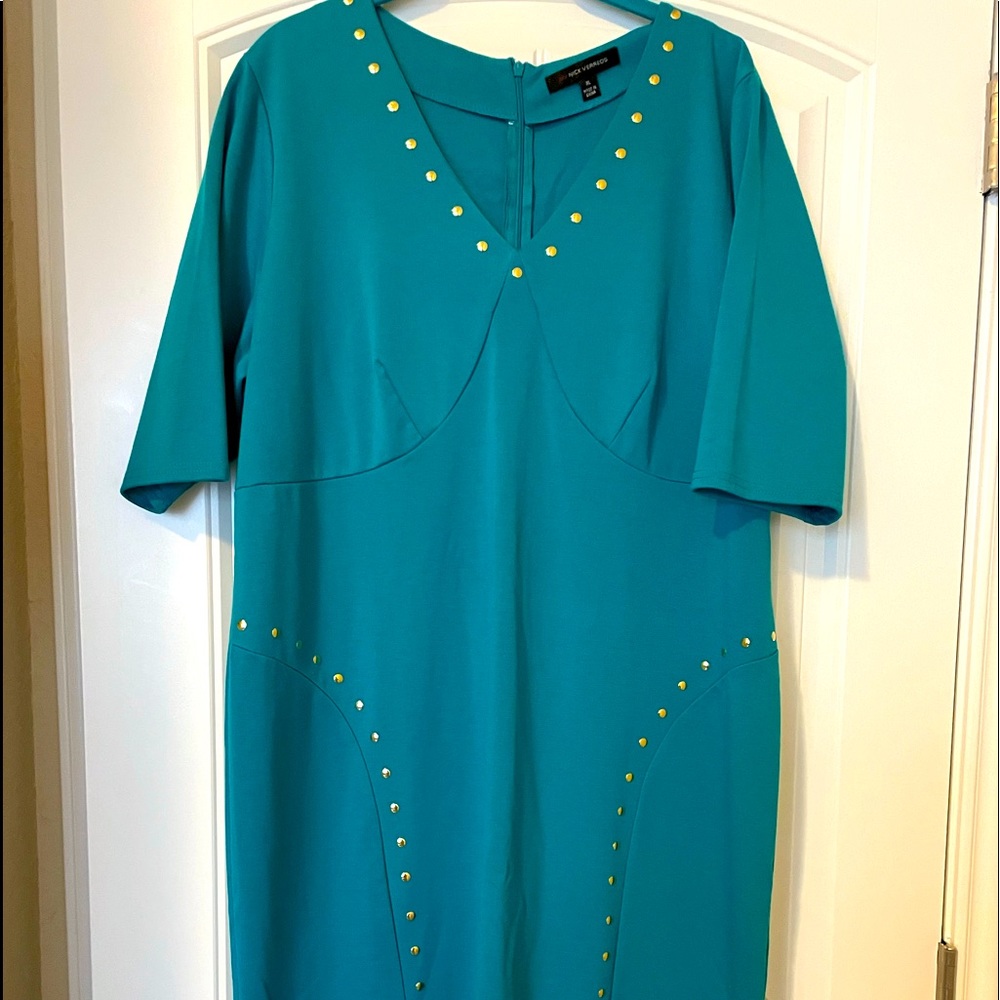Nick Verreos stud detailing dress